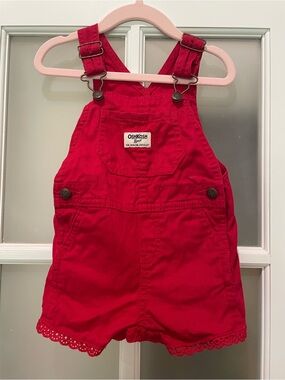 OshKosh B'gosh Bright Red Toddler Shortall Overalls